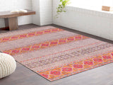 handmade Geometric Modern Light Gray Pink Machine Made RECTANGLE POLYESTER area rug 10x14