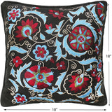 handmade Transitional Pillow Black Red Hand-Woven SQUARE SILK EMBROI pillow