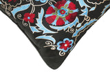 handmade Transitional Pillow Black Red Hand-Woven SQUARE SILK EMBROI pillow