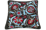 handmade Transitional Pillow Black Red Hand-Woven SQUARE SILK EMBROI pillow