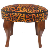 Leopard Nicolas Handmade Italian Velvet Upholstered Ottoman