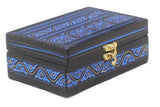 handmade Traditional Jewelrybox Black Blue Hand-made RECTANGLE WOOD Jewelry Box