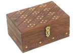 handmade Traditional Jewelrybox Brown Gold Hand-made RECTANGLE WOOD Jewelry Box