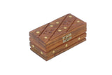 handmade Traditional Jewelrybox Brown Gold Hand-made RECTANGLE WOOD Jewelry Box