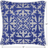 handmade  Pillow Ivory Blue Hand-Woven SQUARE PRINTED VEL pillow