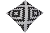 handmade  Pillow Ivory Black Hand-Woven SQUARE PRINTED VEL pillow