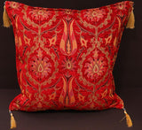 handmade Geometric Pillow Red Gold Handmade RECTANGLE throw pillow 2 x 2