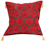 handmade Geometric Pillow Red Silver Handmade RECTANGLE throw pillow 2 x 2