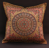 handmade Geometric Pillow Rust Gold Handmade RECTANGLE throw pillow 2 x 2