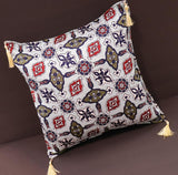 handmade Geometric Pillow Blue Red Handmade RECTANGLE throw pillow 2 x 2