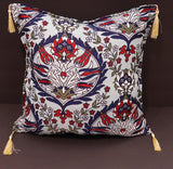 handmade Geometric Pillow Blue Red Handmade RECTANGLE throw pillow 2 x 2