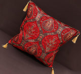 handmade Geometric Pillow Red Gold Handmade RECTANGLE throw pillow 2 x 2