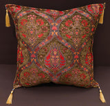 handmade Geometric Pillow Green Red Handmade RECTANGLE throw pillow 2 x 2