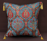 handmade Geometric Pillow Blue Red Handmade RECTANGLE throw pillow 2 x 2