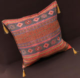 handmade Geometric Pillow Brown Green Handmade RECTANGLE throw pillow 2 x 2